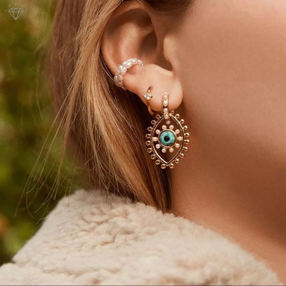 Evil eye earrings